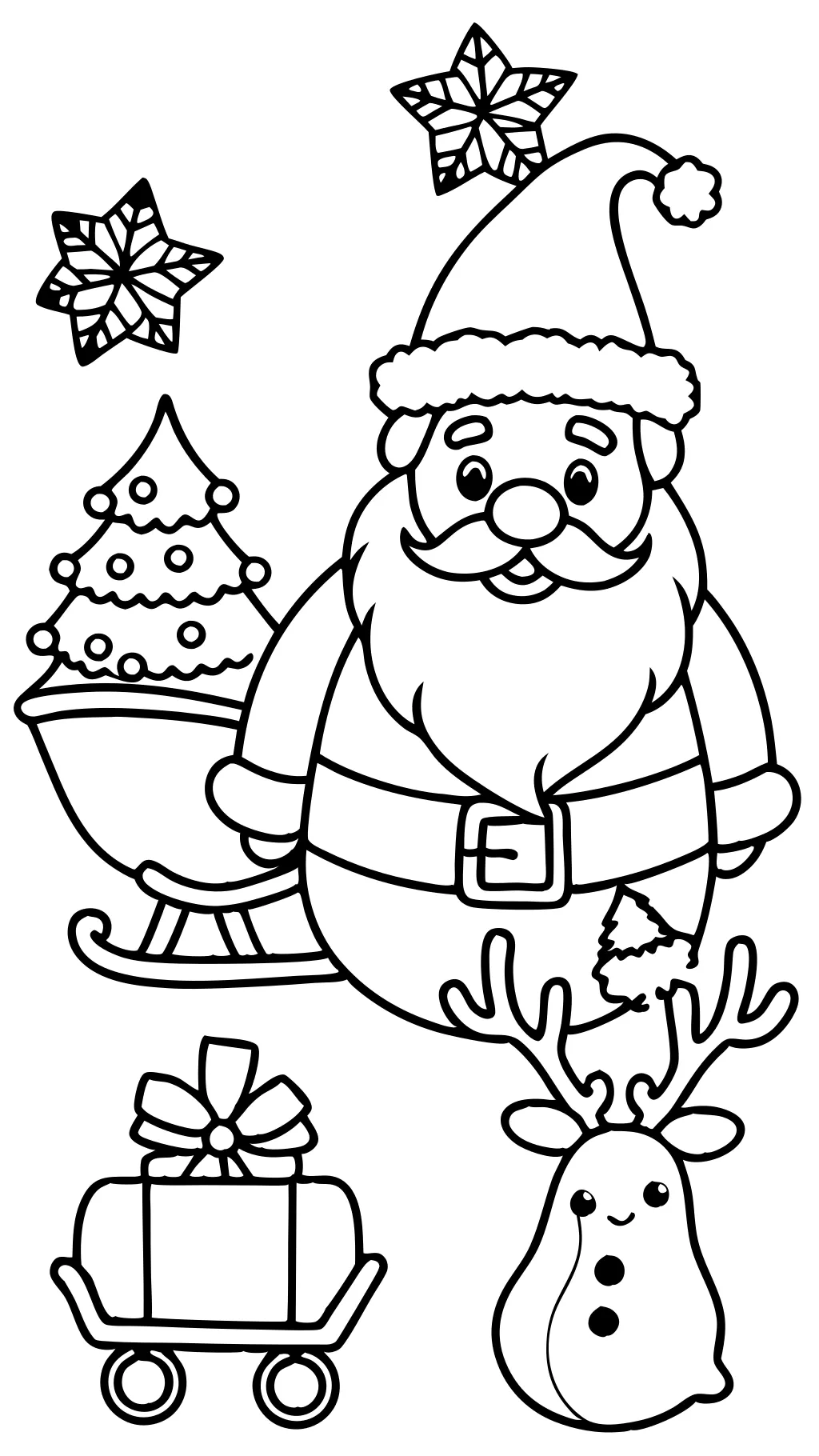 Páginas para colorear imprimibles gratis de Santa Claus